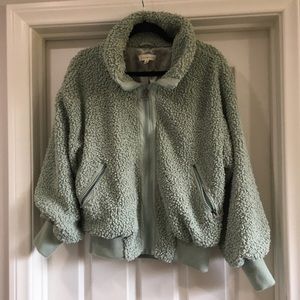 Mint green teddy jacket